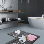 Akrilne 2-delne staze za kupatilo-Pink butterfly