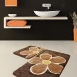 Akrilne 2-delne staze za kupatilo- Braon cvet