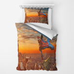3D-SINGL POSTELJINA-Spiderman sunset