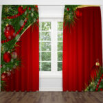 MEY HOME 3D-Festive Red Curtains