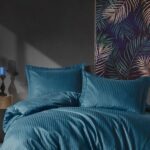 LUX 100 % Pamučni Saten- Stripe Plava