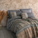 100 % Pamuk Posteljina- Timere Antracit