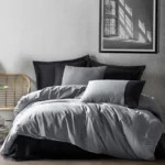 100 % Pamuk Posteljina- Gri-siyah