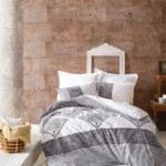 100 % Pamuk Posteljina- Alope gri