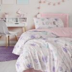 100 % Pamuk Singl Posteljina- Lovella Roze
