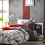 100 % Pamuk Singl Posteljina- Rock Crvena