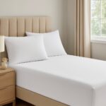 Čaršaf na lastiš + 2 Jastučnice - Bela