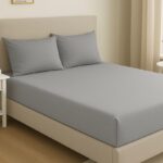 Čaršaf na lastiš + 2 Jastučnice - Svetlo Siva