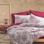 100 % Pamuk Posteljina- Vilda Bordo