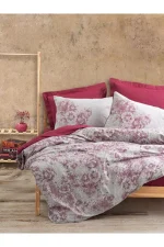 100 % Pamuk Posteljina- Vilda Bordo