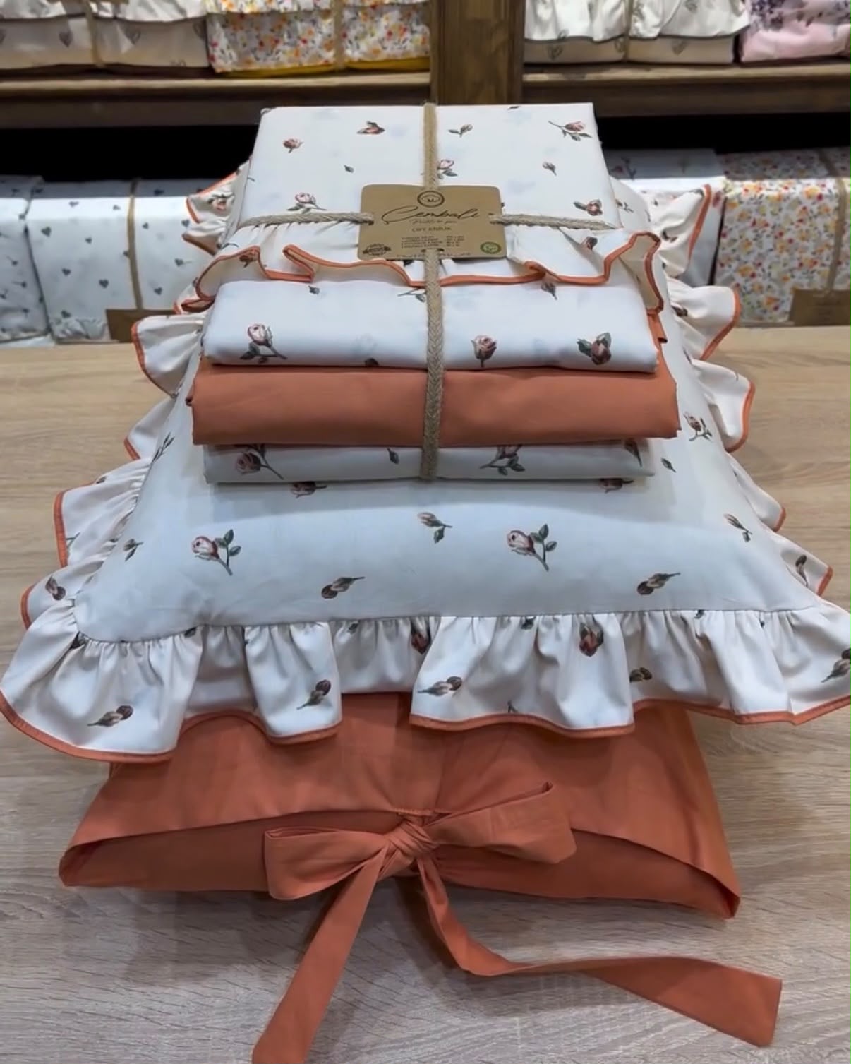 Pamučne Bračne Posteljine Premium Bračna Posteljina – Terracotta Rose - Slika 1
