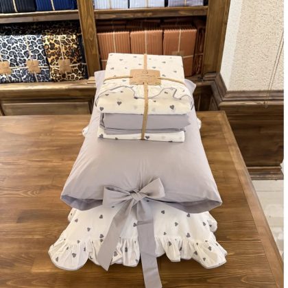 Premium Bračna Posteljina – Grey Hearts